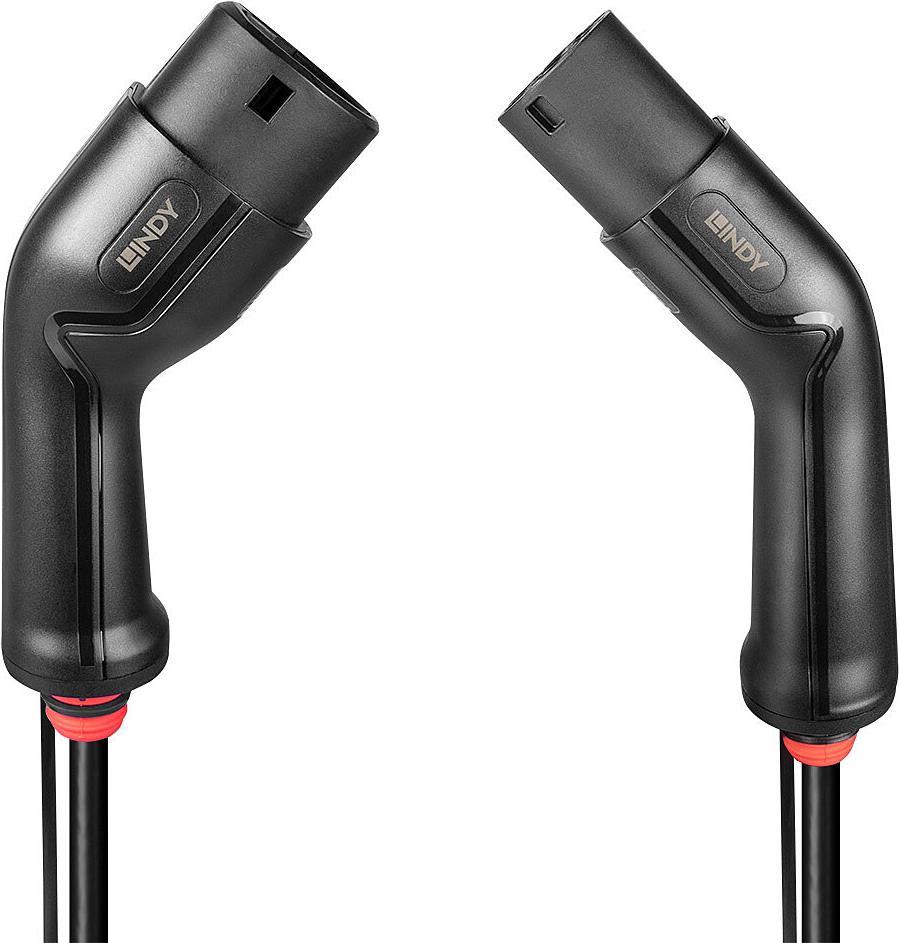 Lindy 7m Ladekabel Typ 2 für E-Fahrzeuge, 22kW 3-phasiges Laden für E-Fahrzeuge und Plug-in-Hybride (30113) von Lindy