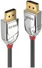 Lindy CROMO - DisplayPort-Kabel - DisplayPort (M) bis DisplayPort (M) - DisplayPort 1,2 - 50cm - rund, 4K Unterstützung - Grau (36300) von Lindy