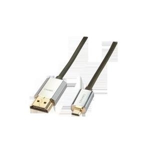 Lindy CROMO Slim High Speed HDMI to micro HDMI Cable with Ethernet - Video-/Audio-/Netzwerkkabel - HDMI - 36 AWG - HDMI, 19-polig (M) - 19-polig Micro-HDMI (M) - 2,0m - abgeschirmt (41682) von Lindy