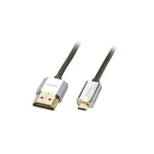 Lindy CROMO Slim High Speed HDMI to micro HDMI Cable with Ethernet - Video-/Audio-/Netzwerkkabel - HDMI - 36 AWG - HDMI, 19-polig (M) - 19-polig Micro-HDMI (M) - 50cm - abgeschirmt (41680) von Lindy