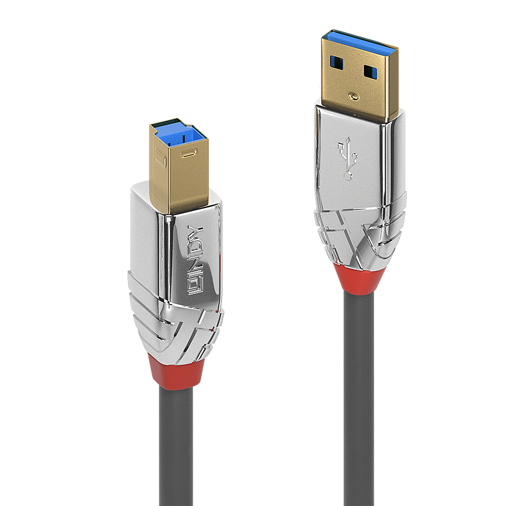 Lindy CROMO - USB-Kabel - USB Typ A (M) bis USB Type B (M) - USB 3,1 - 1,0m - rund - Grau (36661) von Lindy