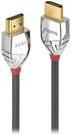 Lindy Cromo Line High Speed - HDMI mit Ethernetkabel - HDMI (M) bis HDMI (M) - 5,0m - abgeschirmt - Grau - rund, 4K Unterstützung (37874) von Lindy