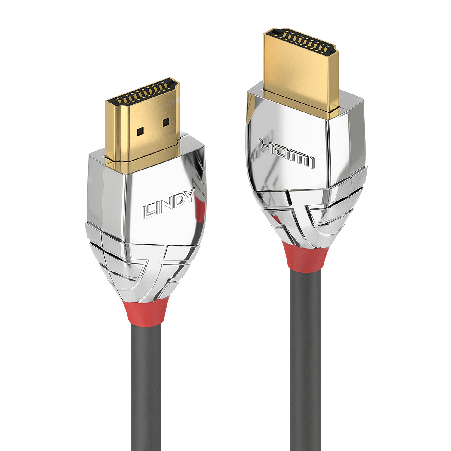 Lindy Cromo Line Standard - HDMI mit Ethernetkabel - HDMI (M) bis HDMI (M) - 10,0m - Dreifachisolierung - grauer Knickschutz - 4K Unterstützung (37876) von Lindy