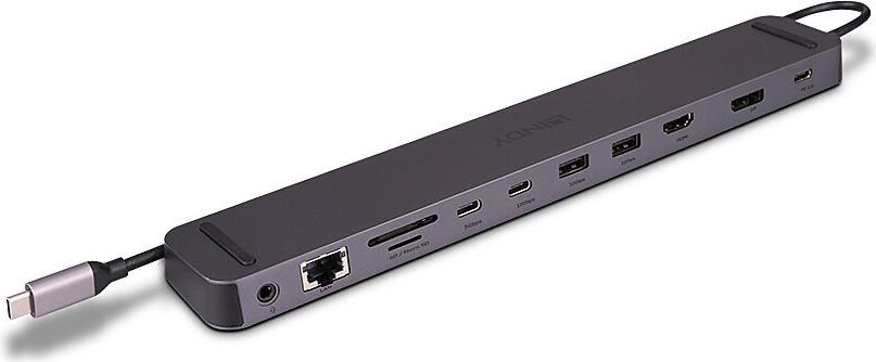 Lindy DST-Mini XT 810, USB C Laptop Mini Dockingstation mit 8K-Unterstützung für ein Display, 4K60 bei 2 Displays & 100W Pass-Through Laden 8K DP / HDMI, PD 3.0 100W, USB 3.2 Gen 2, Gigabit Ethernet, (micro)SD, Audio (43392) Lindy DST-Mini XT 810, USB C Laptop Mini Dockingstation mit 8K-Unterstützung für ein Display, 4K60 bei 2 Displays & 100W Pass-Through Laden 8K DP / HDMI, PD 3.0 100W, USB 3.2 Gen 2, Gigabit Ethernet, (micro)SD, Audio (43392) von Lindy