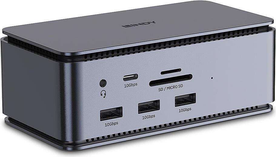Lindy DST-Pro USB4 - Andocken - USB4 - 100 W - 3,5 mm - 1000 Mbit/s - Anthrazit (43372) von Lindy