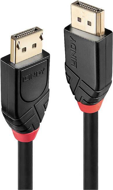 Lindy - DisplayPort-Kabel - DisplayPort (M) bis DisplayPort (M) - DisplayPort 1,2 - 20,0m - rund, 4K Unterstützung, aktiv - Schwarz (41081) von Lindy