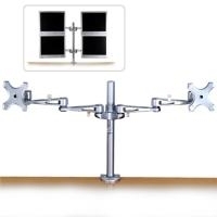 Lindy Dual Adjustable LCD Arms - Montagekomponente (2 Gelenkarme) für 2 LCD-Displays - Silber - Bildschirmgröße: 35,6 - 50,8 cm (14 - 50,80cm (20)) - Montageschnittstelle: 100 x 100 mm, 75 x 75 mm - Stangenbefestigung (40697) von Lindy