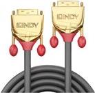 Lindy Gold - DVI-Kabel - Dual Link - DVI-D (M) bis DVI-D (M) - 2,0m - Daumenschrauben - Grau (36202) von Lindy