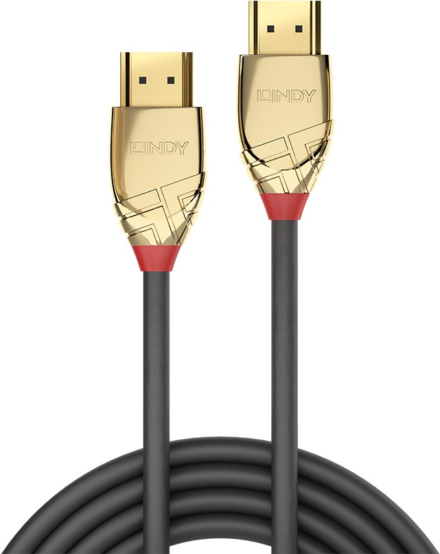 Lindy Gold Line - Ultra High Speed HDMI-Kabel - HDMI (M) bis HDMI (M) - 2,0m - Dreifachisolierung - Grau - rund, 10K Unterstützung (37602) von Lindy