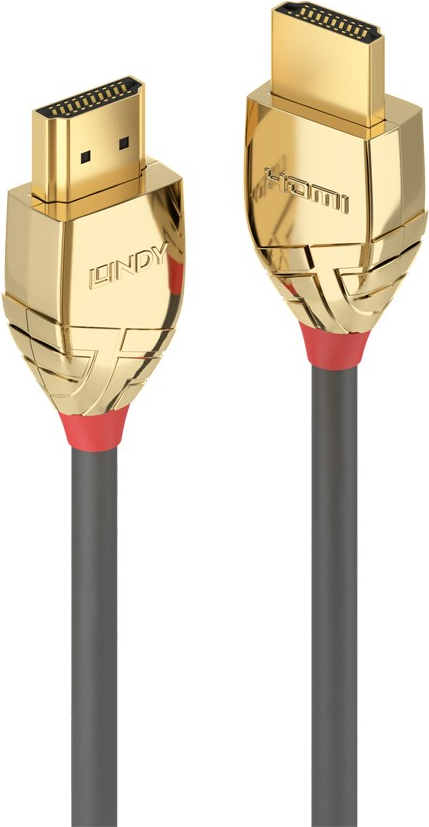 Lindy Gold Line - Ultra High Speed HDMI mit Ethernetkabel - HDMI (M) bis HDMI (M) - 5,0m - Dreifachisolierung - Grau - rund, 4K Unterstützung, Dolby DTS-HD Master Audio-Unterstützung, Dolby TrueHD-Unterstützung, unterstützt 8K 120 Hz (7680 x 4320), unterstützt 10K 120 Hz (10,240 x 4320) (37604) von Lindy