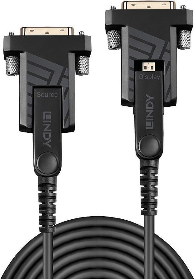 Lindy - HDMI mit Ethernet Kabelset - mikro HDMI (M) bis mikro HDMI (M) - 40,0m - Hybrid Kupfer/Kohlefaser - Schwarz - 4K Unterstützung (38323) von Lindy