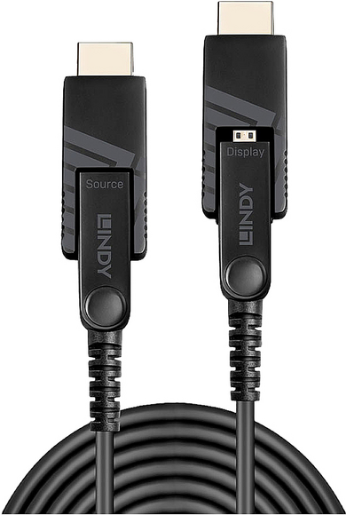 Lindy - HDMI mit Ethernet Kabelset - mikro HDMI (M) bis mikro HDMI (M) - 70,0m - Hybrid Kupfer/Kohlefaser - Schwarz - 4K Unterst�tzung (38325) von Lindy