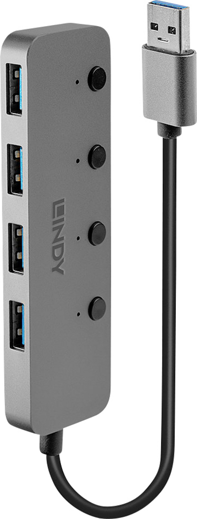 Lindy - Hub - 4 x SuperSpeed USB3.0 - Desktop - Gleichstrom (43309) von Lindy