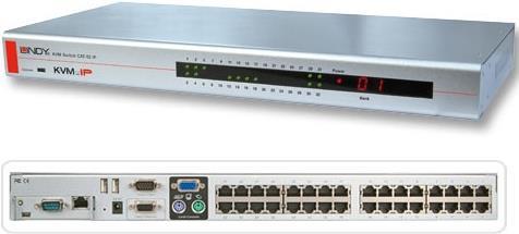 Lindy KVM Switch CAT-32 IP - KVM-Switch - PS/2, USB - CAT5 - 32 x KVM port(s) - 1 lokaler Benutzer - an Rack montierbar (39631) - Sonderposten von Lindy