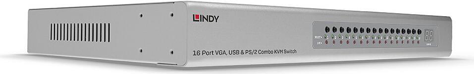 Lindy - KVM-Switch - VGA, USB & PS/2 ?ombo - 16 x KVM port(s) - 1 lokaler Benutzer - an Rack montierbar (39527) von Lindy