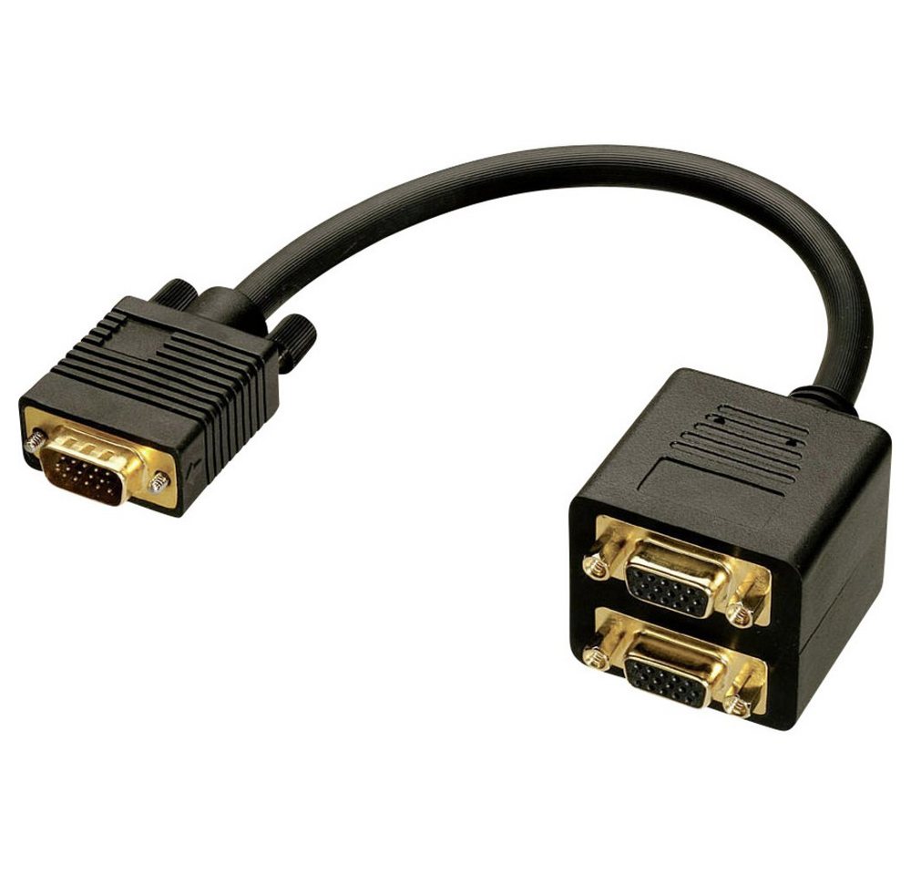 Lindy LINDY 41214 VGA Y-Adapter [1x VGA-Stecker - 2x VGA-Stecker] Schwarz 0 TV-Adapter, 18.00 cm von Lindy
