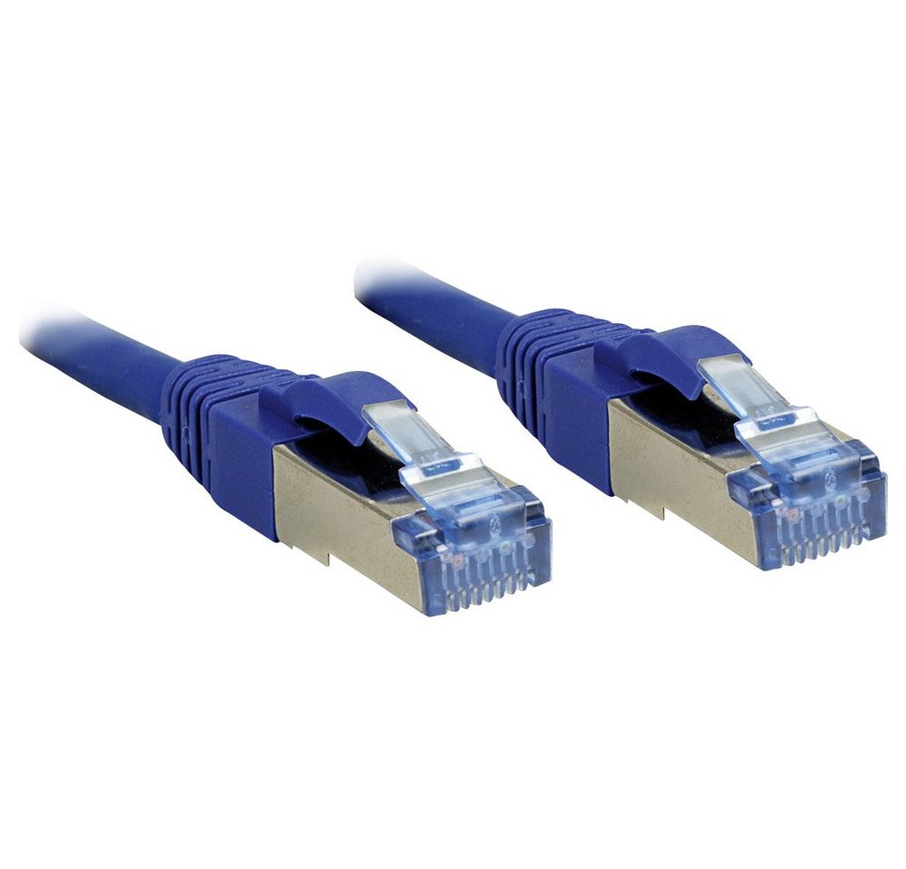 Lindy LINDY 47147 RJ45 Netzwerkkabel, Patchkabel CAT 6a S/FTP 1.00 m Blau mi Netzkabel, (100.00 cm) von Lindy