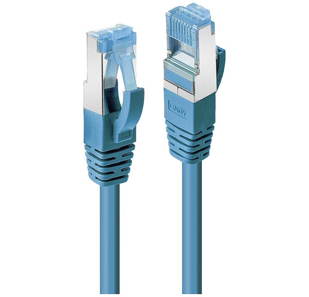 Lindy LINDY 47153 RJ45 Netzwerkkabel, Patchkabel CAT 6a S/FTP 10.00 m Blau Netzkabel, (1000.00 cm) von Lindy
