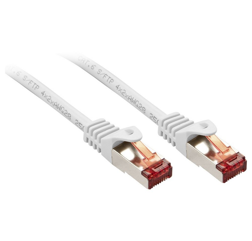 Lindy LINDY 47382 RJ45 Netzwerkkabel, Patchkabel CAT 6 S/FTP 1.00 m Weiß 1 Netzkabel, (100.00 cm) von Lindy