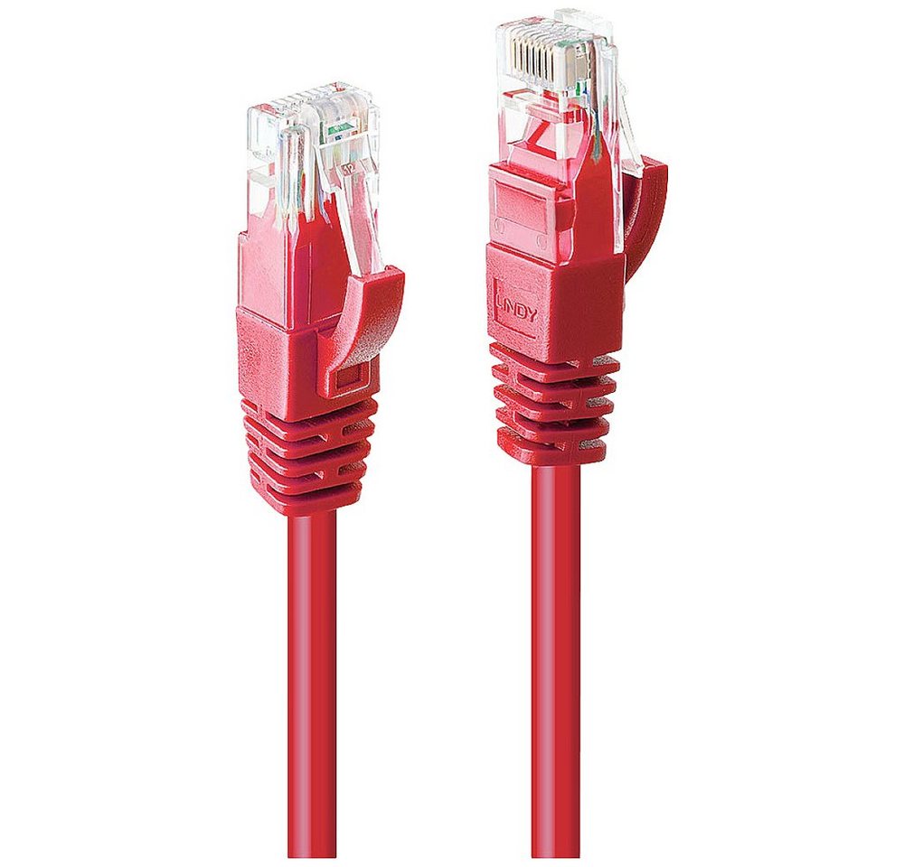 Lindy LINDY 48034 RJ45 Netzwerkkabel, Patchkabel CAT 6 U/UTP 3.00 m Rot 1 S Netzkabel, (300.00 cm) von Lindy