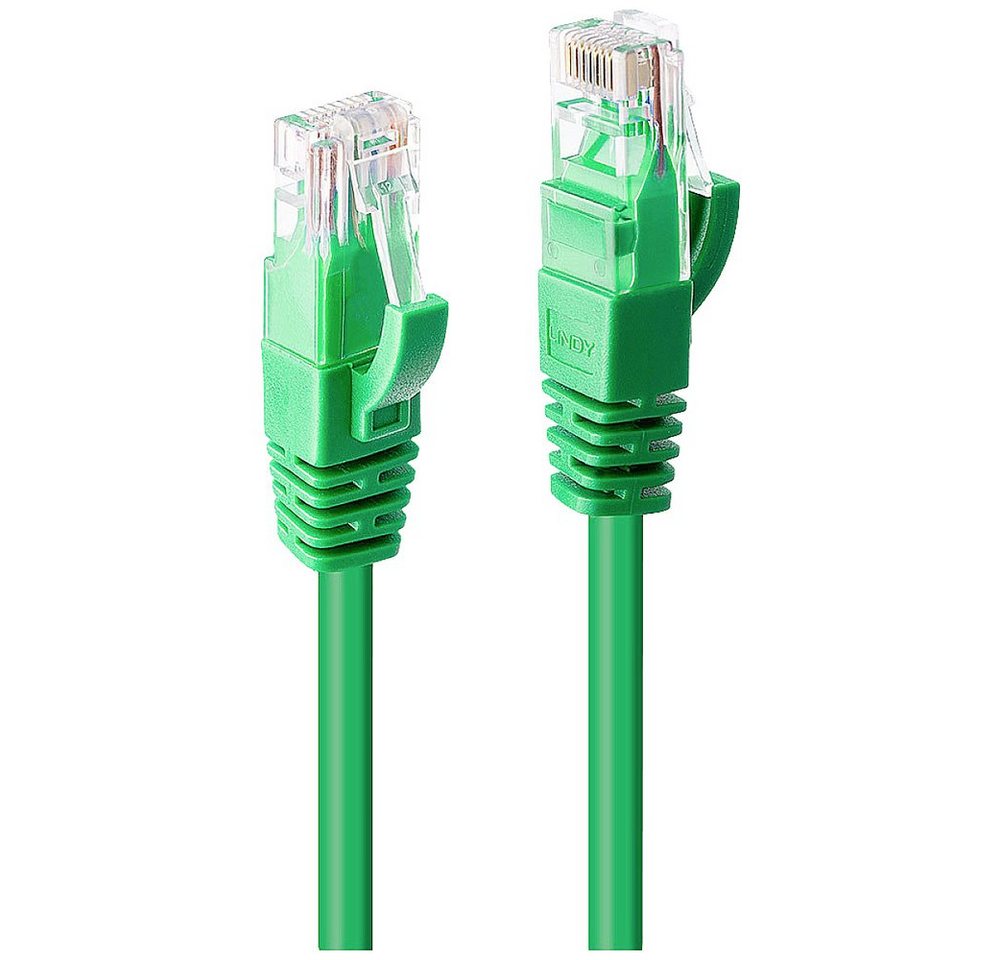 Lindy LINDY 48046 RJ45 Netzwerkkabel, Patchkabel CAT 6 U/UTP 0.50 m Grün 1 Netzkabel, (50.00 cm) von Lindy
