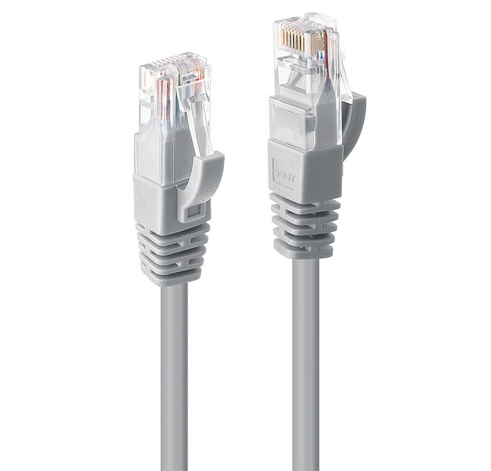 Lindy LINDY Cat.6 U/UTP Kabel, grau, 0,5m (48001) Netzwerkkabel von Lindy