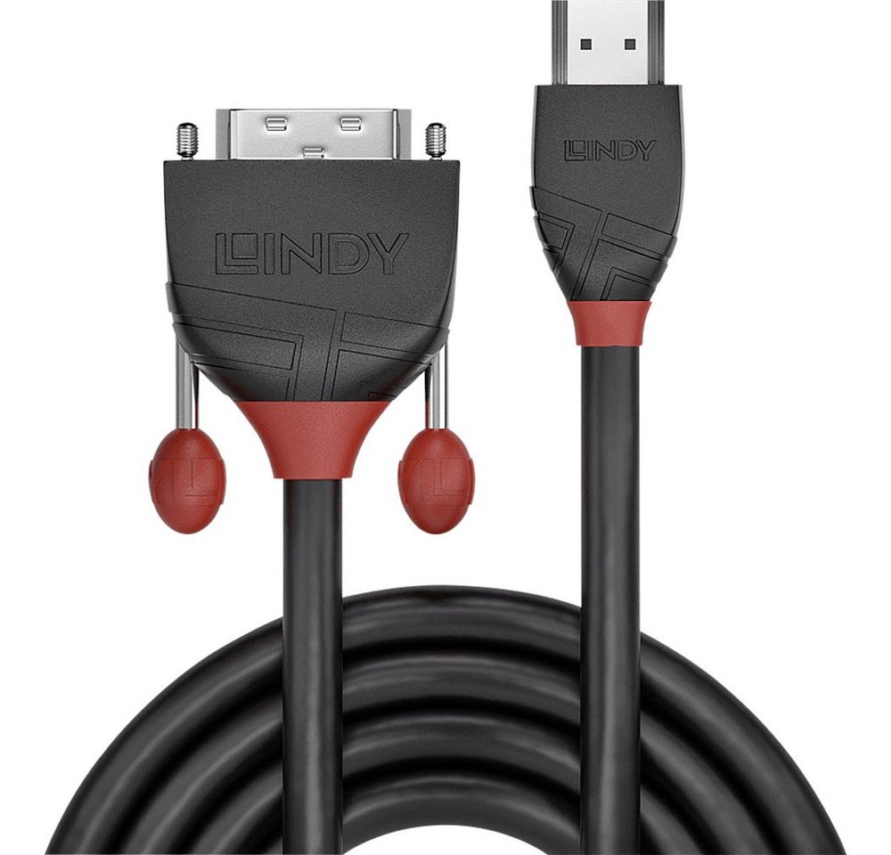 Lindy LINDY HDMI / DVI Adapterkabel HDMI-A Stecker, DVI-D 18+1pol. Stecker 3 HDMI-Kabel, (300.00 cm) von Lindy