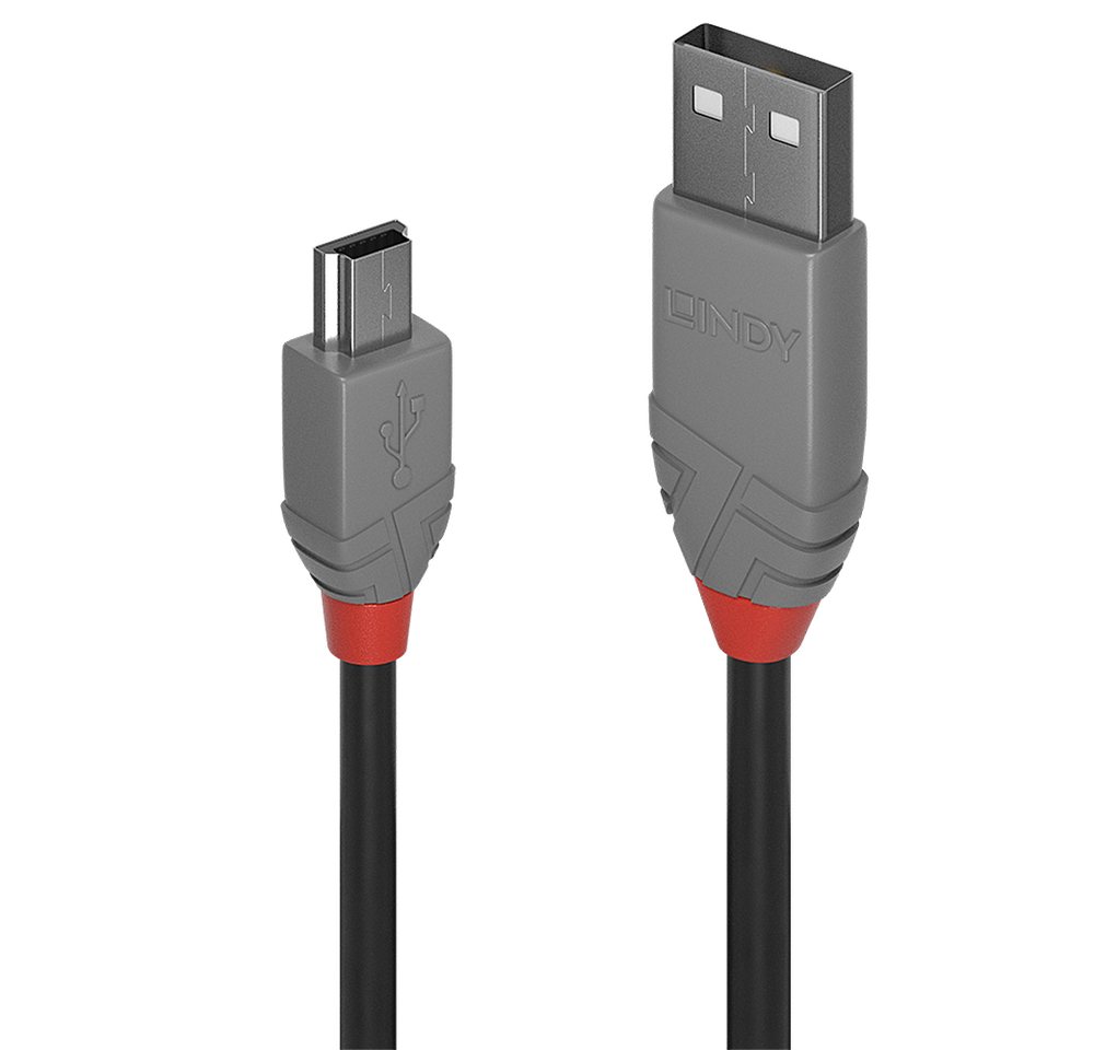 Lindy LINDY USB 2.0 Kabel Typ A/Mini-B Anthra Line 3m USB-Kabel Lindy LINDY USB 2.0 Kabel Typ A/Mini-B Anthra Line 3m USB-Kabel von Lindy