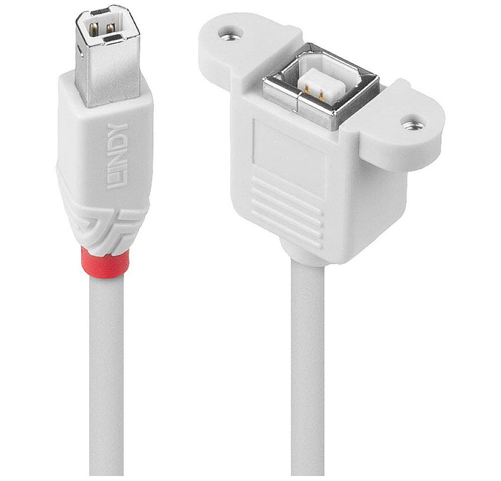 Lindy LINDY USB-Kabel USB 2.0 USB-B Stecker, USB-B Buchse 0.50 m Grau 31800 USB-Kabel, (50.00 cm) von Lindy