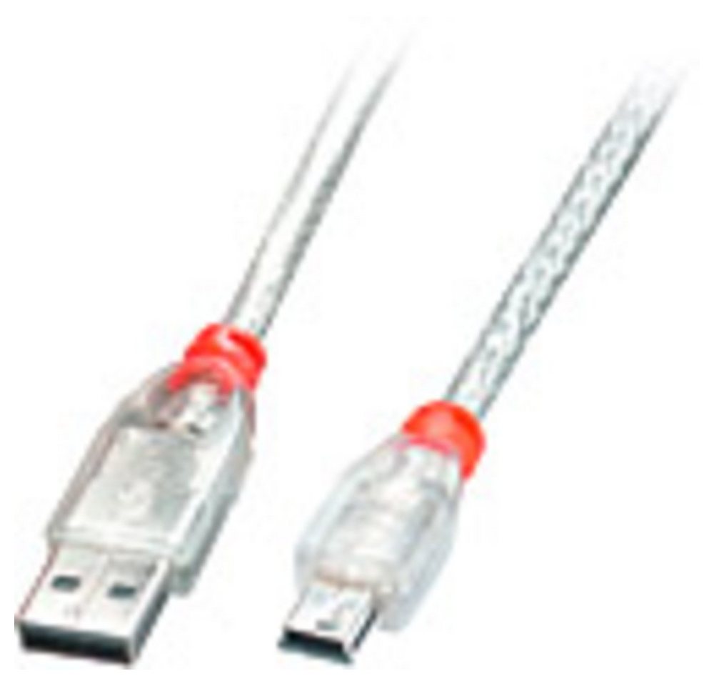 Lindy LINDY USB-Kabel USB-A Stecker, USB-Mini-B Stecker 3.00 m Transparent USB-Kabel, (300.00 cm) von Lindy