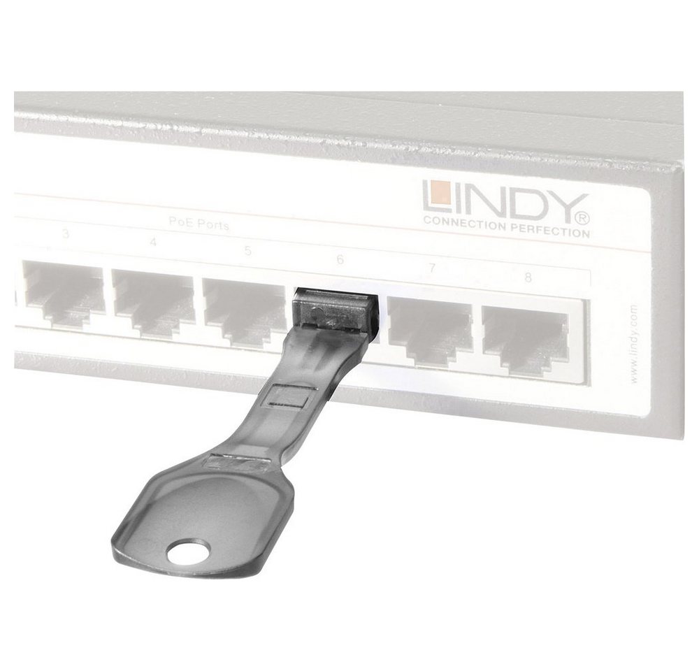 Lindy Laptopschloss LINDY RJ45 LAN Port Schloss 10er Set Schwarz inkl. 1 Schlüssel 40470 von Lindy