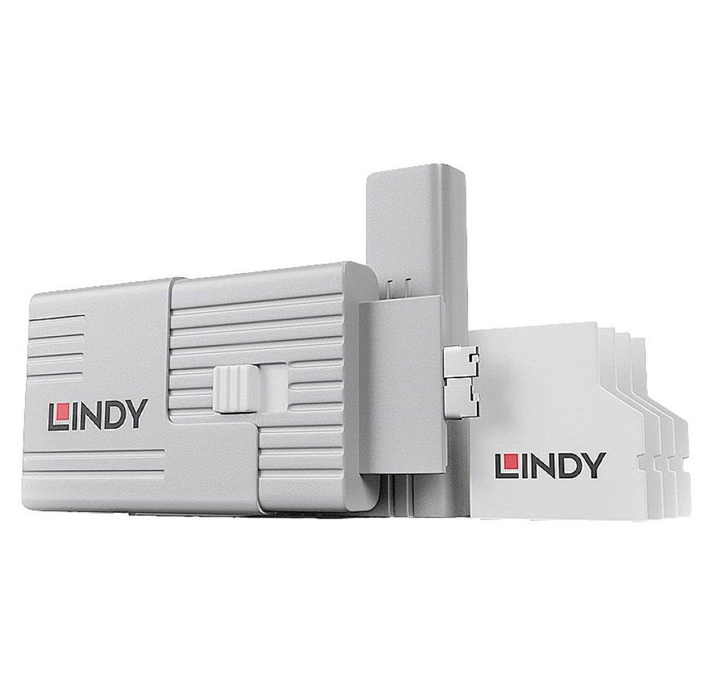 Lindy Laptopschloss LINDY SD Port Schloss 4er Set Weiß inkl. 1 Schlüssel 40478 von Lindy