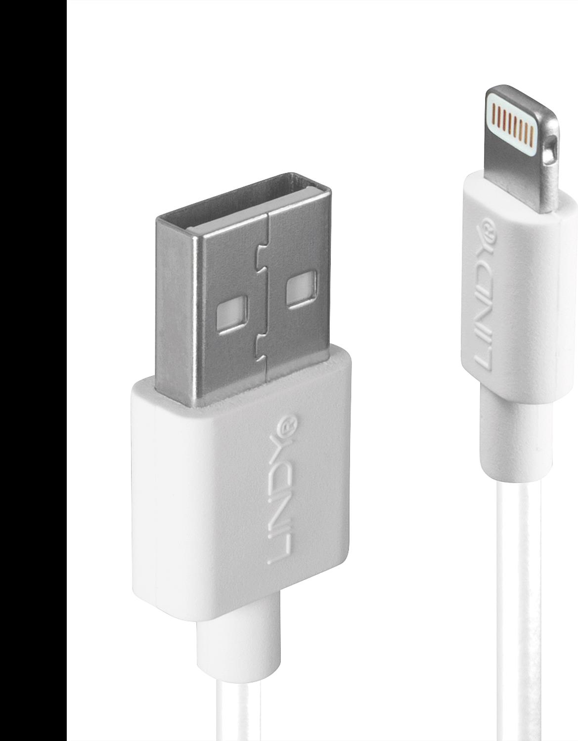 Lindy - Lightning-Kabel - Lightning männlich bis USB männlich - 1 m - weiß - halogenfrei - für Apple iPad/iPhone/iPod (Lightning) von Lindy