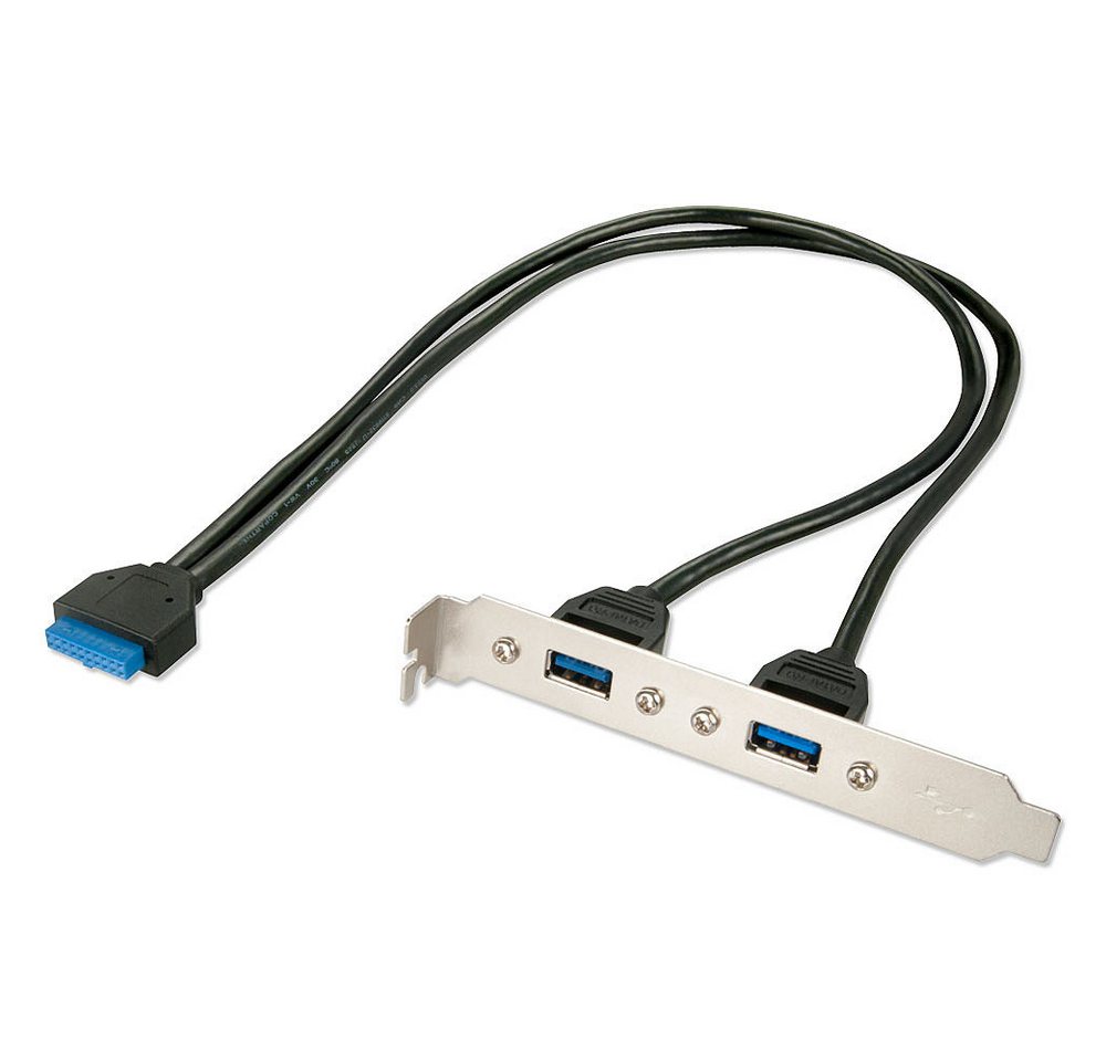 Lindy Lindy USB 3.0 Slotblechadapter, 2 x USB 3.0 Typ A Kupplung Computer-Kabel von Lindy