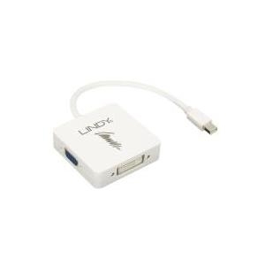 Lindy Mini DisplayPort 1,2 to HDMI, VGA & DVI-D Active Adapter Converter - Videokonverter - DisplayPort / HDMI / VGA (41035) von Lindy