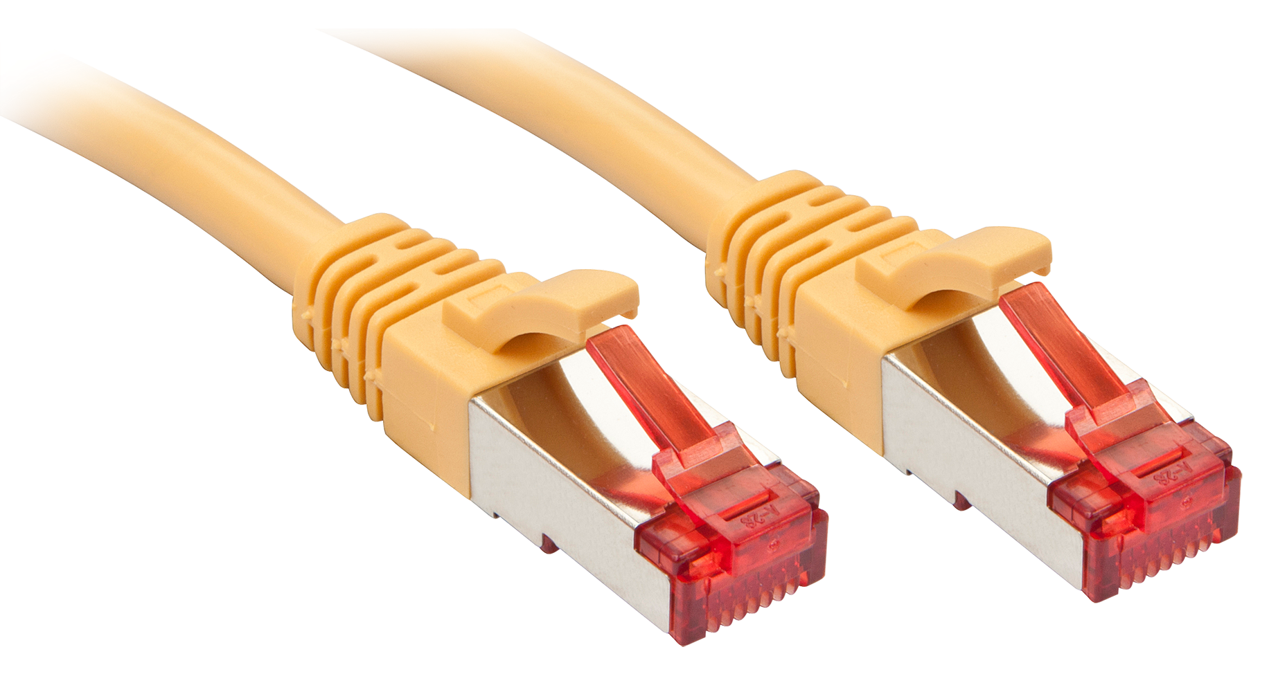 Lindy - Patch-Kabel - RJ-45 (M) bis RJ-45 (M) - 10,0m - SFTP, PiMF - CAT 6e - geformt, ohne Haken - Gelb (47768) von Lindy