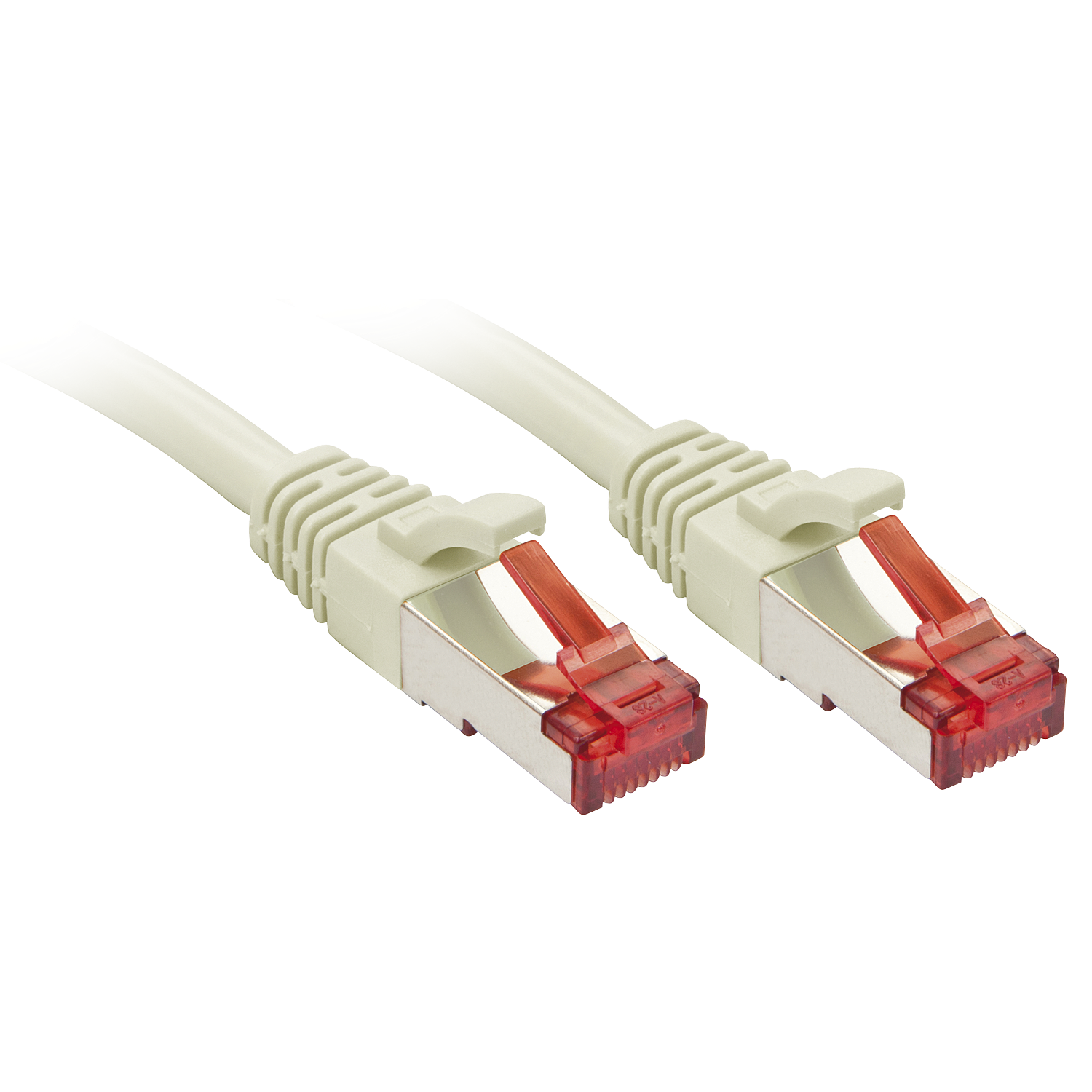 Lindy - Patch-Kabel - RJ-45 (M) bis RJ-45 (M) - 2 m - SFTP, PiMF - CAT 6e - geformt, ohne Haken - Grau (Packung mit 50) von Lindy