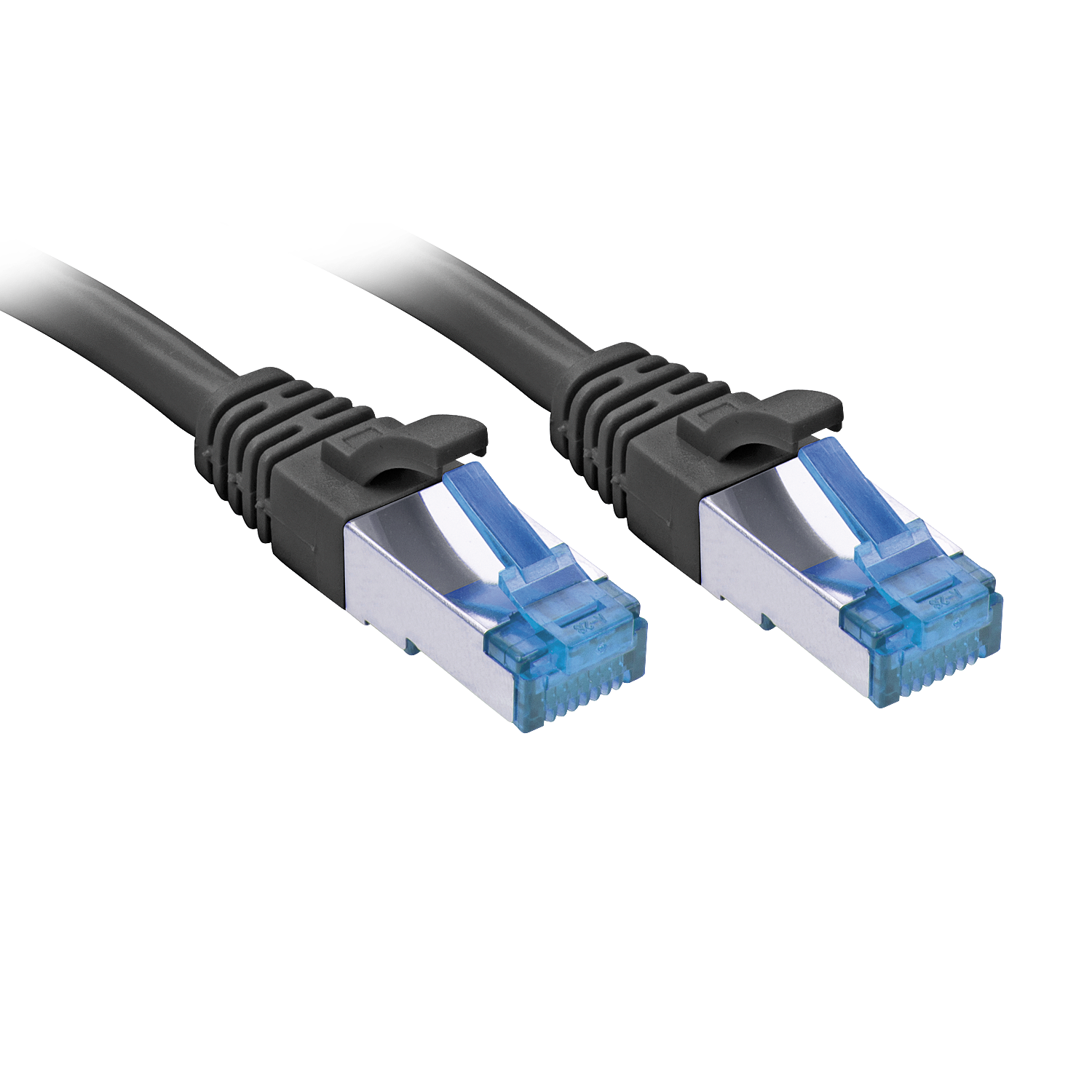 Lindy - Patch-Kabel - RJ-45 (M) bis RJ-45 (M) - 30,0m - SFTP, PiMF - CAT 6a - IEEE 802,3af/IEEE 802,3at - geformt, ohne Haken, verseilt - Schwarz (47421) von Lindy