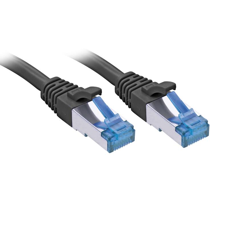 Lindy - Patch-Kabel - RJ-45 (M) bis RJ-45 (M) - 30,0m - SFTP, PiMF - CAT 6a - IEEE 802,3af/IEEE 802,3at - geformt, ohne Haken, verseilt - Schwarz (47421) von Lindy