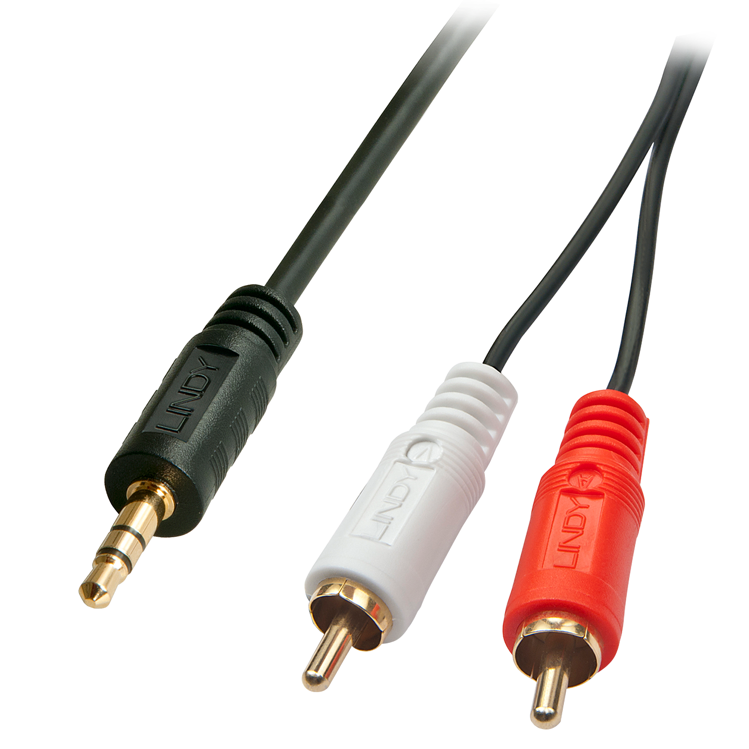 Lindy Premium - Audiokabel - RCA x 2 (M) bis Mini-Phone Stereo 3,5 mm (M) - 20,0m - abgeschirmt - Schwarz (35687) von Lindy