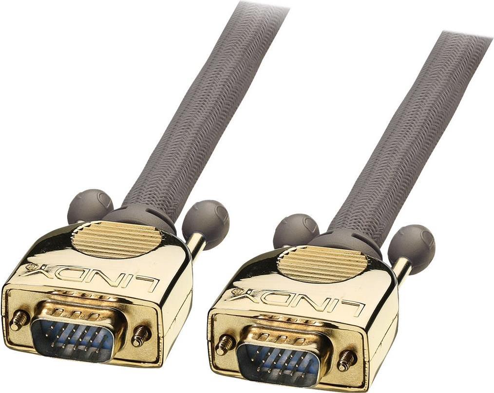 Lindy Premium Gold - VGA-Kabel - HD-15 (M) - HD-15 (M) - 30,0m - Flügelschrauben - Anthrazit (37826) von Lindy