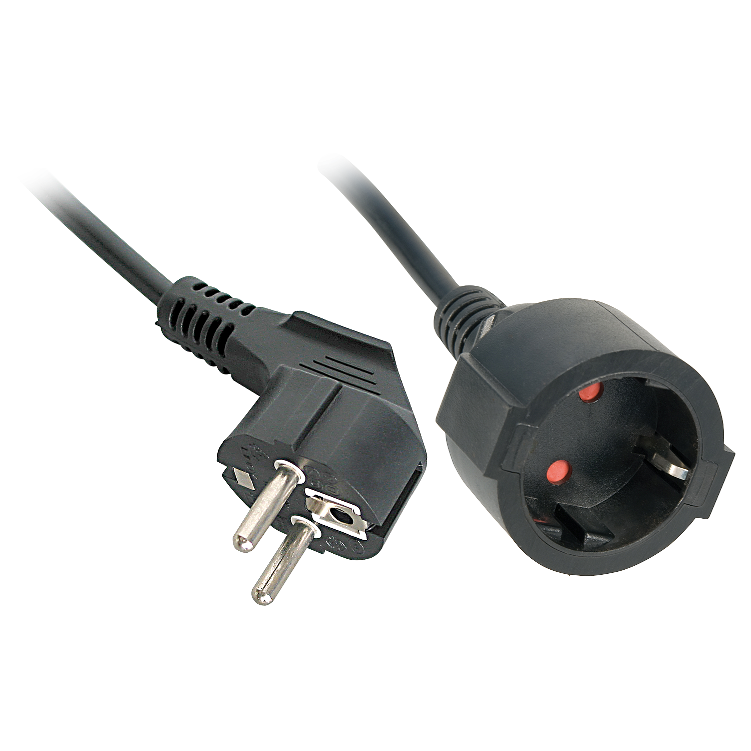 Lindy - Spannungsversorgungs-Verlängerungskabel - CEE 7/7 (W) bis CEE 7/7 (M) - 10 m - Schwarz von Lindy