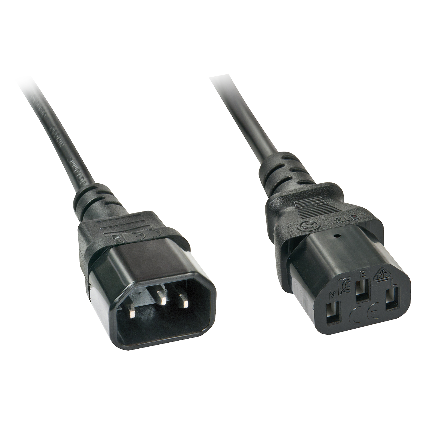 Lindy - Stromkabel - IEC 320 EN 60320 C13 (M) - IEC 320 EN 60320 C14 (W) - 2,0m - Schwarz (30333) von Lindy