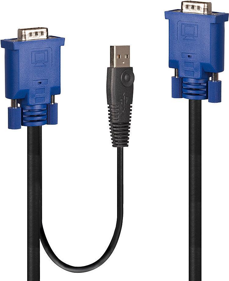 Lindy - Tastatur- / Video- / Maus- (KVM-) Kabel - USB, HD-15 (VGA) (M) zu HD-15 (VGA) (M) - 3,0m - 1920 x 1200 (WUXGA) 60 Hz Support - Schwarz (32187) von Lindy