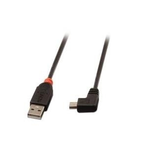 Lindy - USB-Kabel - USB Typ A, 4-polig (M) - Mini-USB, Typ B (M) - 1,0m (USB/USB2.0) - geformt, 90-Grad-Anschluss (31971) von Lindy
