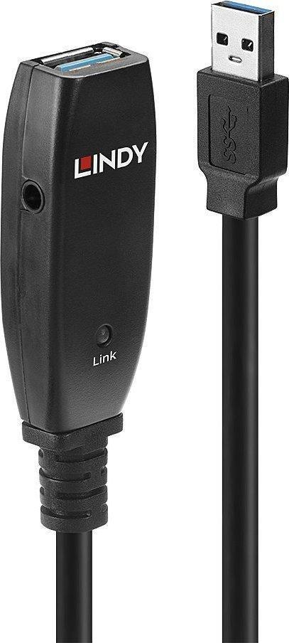 Lindy - USB-Verlängerungskabel - USB Typ A (M) bis USB Typ A (W) - USB 3.1 Gen1 - 15 m - aktiv - Schwarz von Lindy