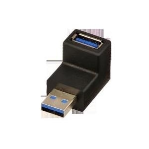 Lindy USB3.0 90 Degree Down Type A Male to A Female Right Angle Adapter - USB-Adapter - 9-polig USB Typ A (M) - 9-polig USB Typ B (W) (USB3.0) - 90-Grad-Anschluss - Schwarz (71260) von Lindy