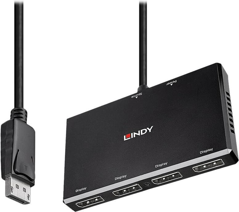 Lindy - Video-/Audio-Splitter - 4 x DisplayPort - Desktop (38431) (B-Ware) von Lindy