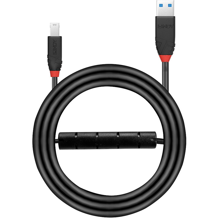 USB 3.2 Gen 1 Aktivkabel Slim, USB-A Stecker > USB-B Stecker von Lindy