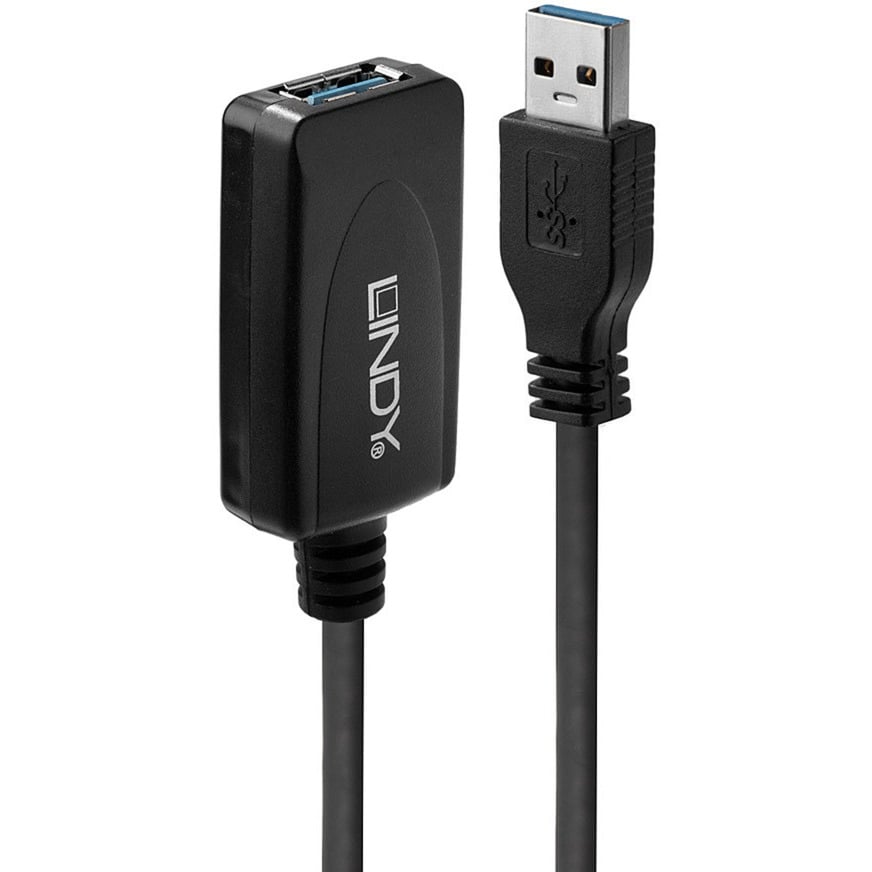 USB 3.2 Gen 1 Aktivverlängerungskabel, USB-A Stecker > USB-A Buchse von Lindy